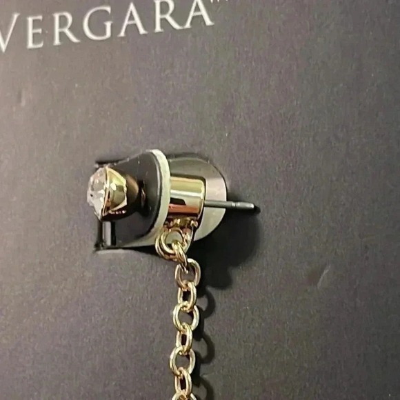 Sofia Jewelry by Sofia Vergara Women's Gold Tone Multi Stone Linear Earrings​​ - Picture 4 of 7